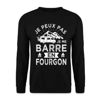 je peux pas barre en fourgon camping car - Sweat-shirt Unisexe - noir - Devant - Alina (178cm) & Michal (187cm)