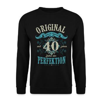 lebende legende seit 40 jahren, geschenk zum 40 - Unisex Pullover - Schwarz - Vorne - Alina (178cm) & Michal (187cm)