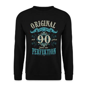 seit 90 Jahren lebende legende geschenk zum 90 - Unisex Pullover - Schwarz - Vorne - Alina (178cm) & Michal (187cm)