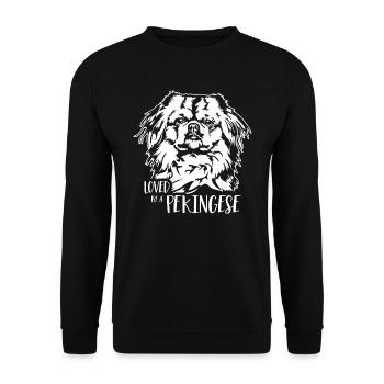Aimé par un chien pékinois Chien Dire Wilsigns - Sweat-shirt Unisexe - noir - Devant - Alina (178cm) & Michal (187cm)