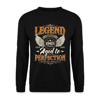 Légende Depuis 1965 Vintage Vintage Anniversaire - Sweat-shirt Unisexe - noir - Devant - Alina (178cm) & Michal (187cm)