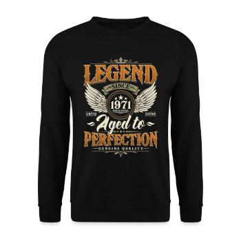 Légende Depuis 1971 Vintage Vintage Anniversaire - Sweat-shirt Unisexe - noir - Devant - Alina (178cm) & Michal (187cm)