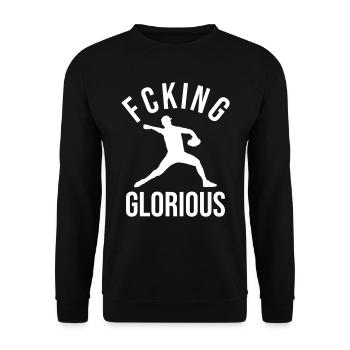 Cooler Baseballspieler - Unisex Pullover - Schwarz - Vorne - Alina (178cm) & Michal (187cm)