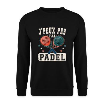 J'Peux Pas J'ai Padel - Sweat-shirt Unisexe - noir - Devant - Alina (178cm) & Michal (187cm)