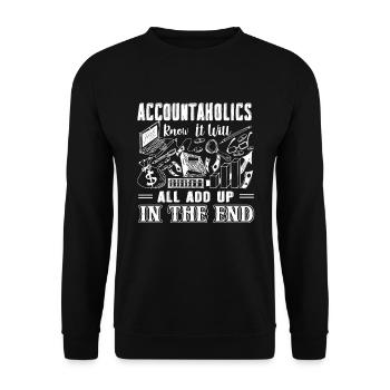 Accountant Accountaholics Know It Will All Add Up - Unisex Sweatshirt - black - Front - Alina (178cm) & Michal (187cm)