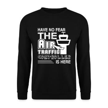 The Air Traffic Controller Is Here - Unisex Sweatshirt - black - Front - Alina (178cm) & Michal (187cm)