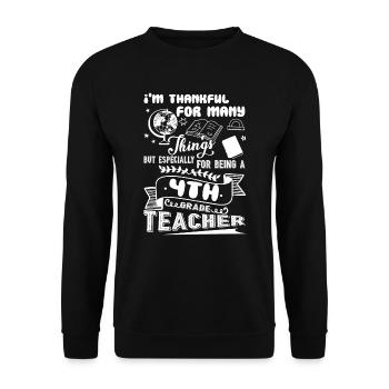 Thank For Being A 4th Grade Teacher - Unisex Sweatshirt - black - Front - Alina (178cm) & Michal (187cm)