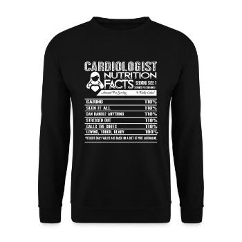 Cardiologist Nutrition Facts - Unisex Sweatshirt - black - Front - Alina (178cm) & Michal (187cm)