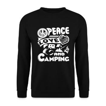 Camping Peace Love Camping - Unisex Sweatshirt - black - Front - Alina (178cm) & Michal (187cm)