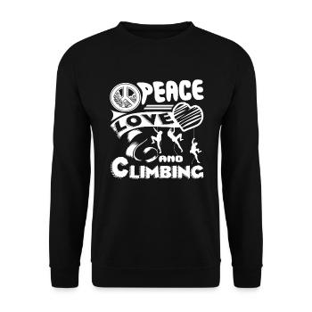 Climbing Peace Love Climbing - Unisex Sweatshirt - black - Front - Alina (178cm) & Michal (187cm)
