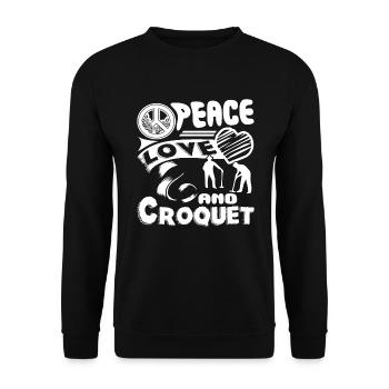Croquet Peace Love Croquet - Unisex Sweatshirt - black - Front - Alina (178cm) & Michal (187cm)