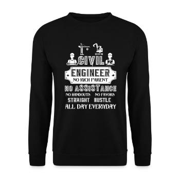 Civil Engineer Proud Civil Engineer - Unisex Sweatshirt - black - Front - Alina (178cm) & Michal (187cm)