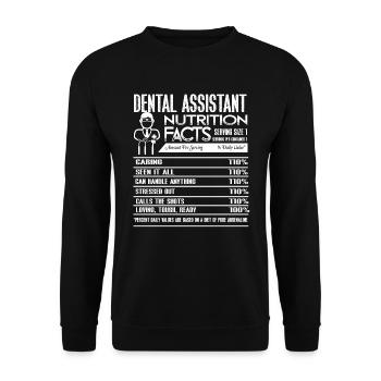 Dental Assistant Nutrition Facts - Unisex Sweatshirt - black - Front - Alina (178cm) & Michal (187cm)