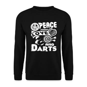 Darts Peace Love Darts - Unisex Sweatshirt - black - Front - Alina (178cm) & Michal (187cm)