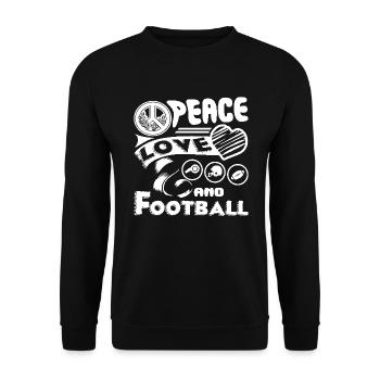 Football Peace Love Football - Unisex Sweatshirt - black - Front - Alina (178cm) & Michal (187cm)