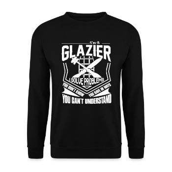 Glazier I Solve Problems - Unisex Sweatshirt - black - Front - Alina (178cm) & Michal (187cm)