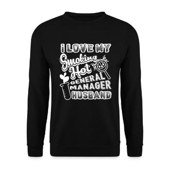 General Manager I Love My General Manager Husband - Unisex Sweatshirt - black - Front - Alina (178cm) & Michal (187cm)