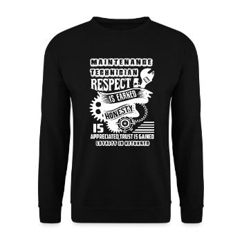 Maintenance Technician Respect Is Earned - Unisex Sweatshirt - black - Front - Alina (178cm) & Michal (187cm)