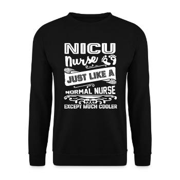 Nicu Nurse Is Cooler - Unisex Sweatshirt - black - Front - Alina (178cm) & Michal (187cm)