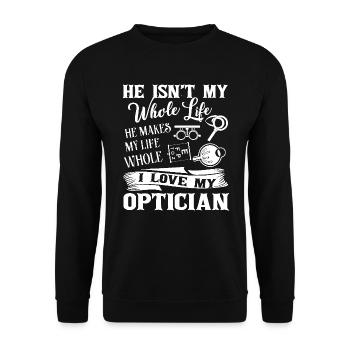 Optician I Love My Optician - Unisex Sweatshirt - black - Front - Alina (178cm) & Michal (187cm)