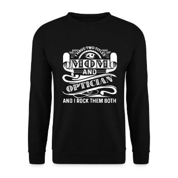 Optician I am A Dad And Optician - Unisex Sweatshirt - black - Front - Alina (178cm) & Michal (187cm)