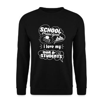 School Principal Loves Students - Unisex Sweatshirt - black - Front - Alina (178cm) & Michal (187cm)