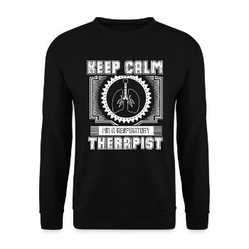 Keep Calm I am A Respiratory Therapist - Unisex Sweatshirt - black - Front - Alina (178cm) & Michal (187cm)