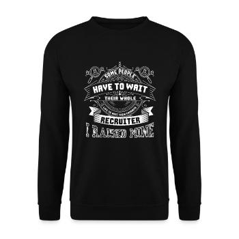 Recruiter Proud Recruiter Parent - Unisex Sweatshirt - black - Front - Alina (178cm) & Michal (187cm)