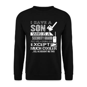 Security Guard My Son Is A Security Guard - Unisex Sweatshirt - black - Front - Alina (178cm) & Michal (187cm)