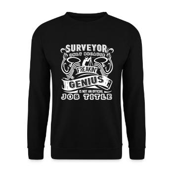 Surveyor Is Not An Official Job Title - Unisex Sweatshirt - black - Front - Alina (178cm) & Michal (187cm)
