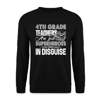 4th Grade Teacher 4th Grade Teachers Are Heroes - Unisex Sweatshirt - black - Front - Alina (178cm) & Michal (187cm)