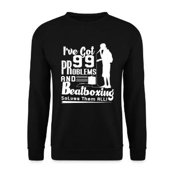 Beatboxing Beatboxing Solves Them All - Unisex Sweatshirt - black - Front - Alina (178cm) & Michal (187cm)