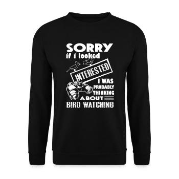 Thinking About Bird Watching - Unisex Sweatshirt - black - Front - Alina (178cm) & Michal (187cm)