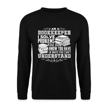 Bookkeeper Bookkeeper Solve Problems - Unisex Sweatshirt - black - Front - Alina (178cm) & Michal (187cm)