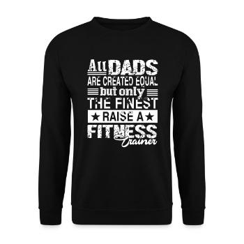 Proud Fitness Trainer Dad - Unisex Sweatshirt - black - Front - Alina (178cm) & Michal (187cm)