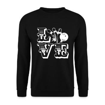 Bowling Love Bowling - Unisex Sweatshirt - black - Front - Alina (178cm) & Michal (187cm)