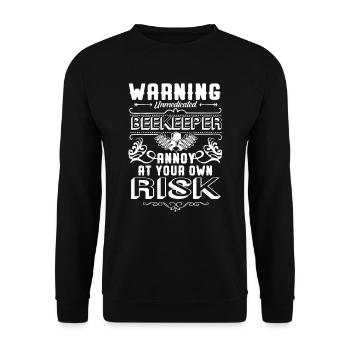 Beekeeper Beekeeper Warning - Unisex Sweatshirt - black - Front - Alina (178cm) & Michal (187cm)