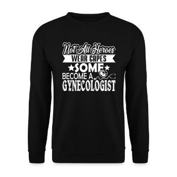 Gynecologist Hero Wear Cape - Unisex Sweatshirt - black - Front - Alina (178cm) & Michal (187cm)