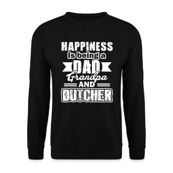 Butcher Dad Grandpa And Butcher - Unisex Sweatshirt - black - Front - Alina (178cm) & Michal (187cm)