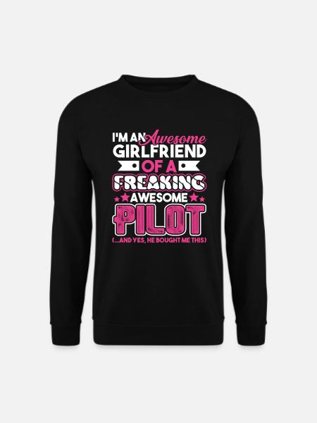 Pilot Proud Pilot Girlfriend - Unisex Sweatshirt - black