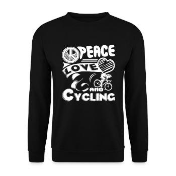 Cycling Peace Love Cycling - Unisex Sweatshirt - black - Front - Alina (178cm) & Michal (187cm)