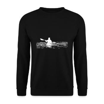 Paddler in Canoe Sunset Kayaker - Unisex Sweatshirt - black - Front - Alina (178cm) & Michal (187cm)