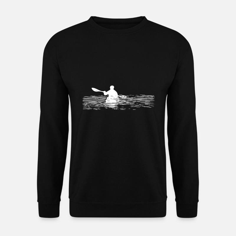 Paddler im Kanu Sonnenuntergang Kayakfahrer - Unisex Pullover - Schwarz