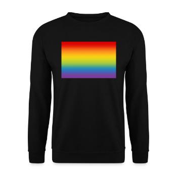 Regenbogen Flagge Fahne LGBT CSD Gay Pride - Unisex Pullover - Schwarz - Vorne - Alina (178cm) & Michal (187cm)