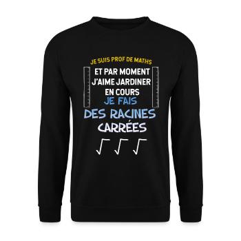 Humour Maths, racine carrée cadeau enseignants, - Sweat-shirt Unisexe - noir - Devant - Alina (178cm) & Michal (187cm)
