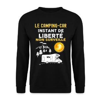 Camping-car instant de liberté non surveillé - Sweat-shirt Unisexe - noir - Devant - Alina (178cm) & Michal (187cm)