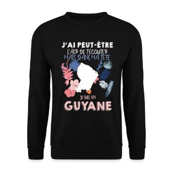 Guyane Mon Pays Idée Cadeau Passion - Sweat-shirt Unisexe - noir - Devant - Alina (178cm) & Michal (187cm)