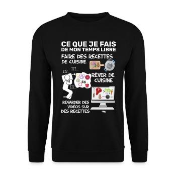 Cuisine Passion Humour Métier Cuisinier - Sweat-shirt Unisexe - noir - Devant - Alina (178cm) & Michal (187cm)