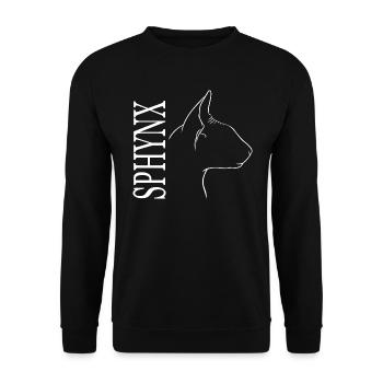 Sphynx Profile Cat Cat Wilsigns - Unisex Sweatshirt - black - Front - Alina (178cm) & Michal (187cm)