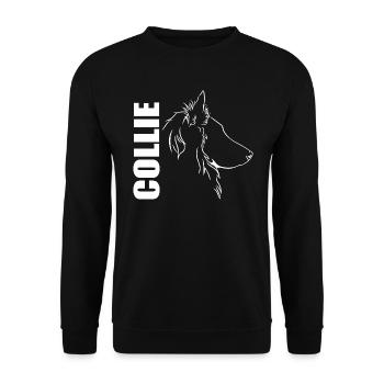 Langhaar Collie Profil Hunde Hund Wilsigns - Unisex Pullover - Schwarz - Vorne - Alina (178cm) & Michal (187cm)